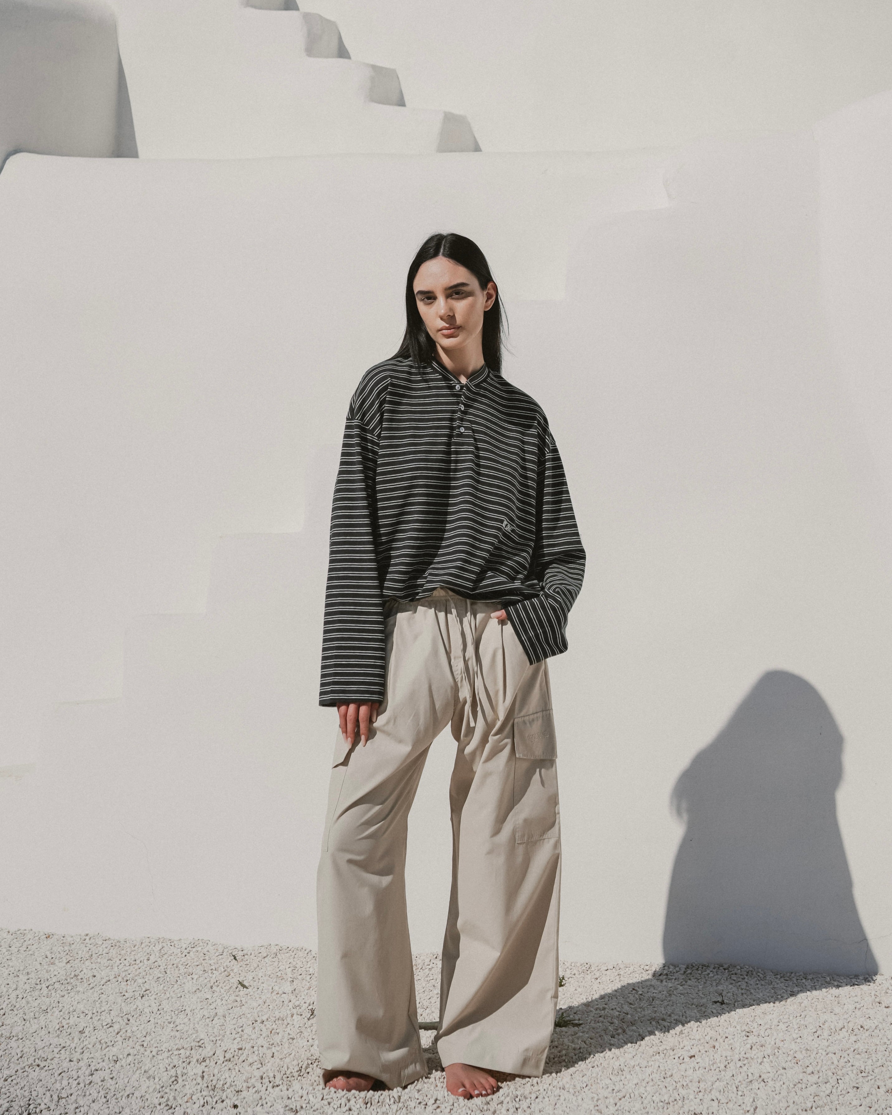 Green striped Serafino