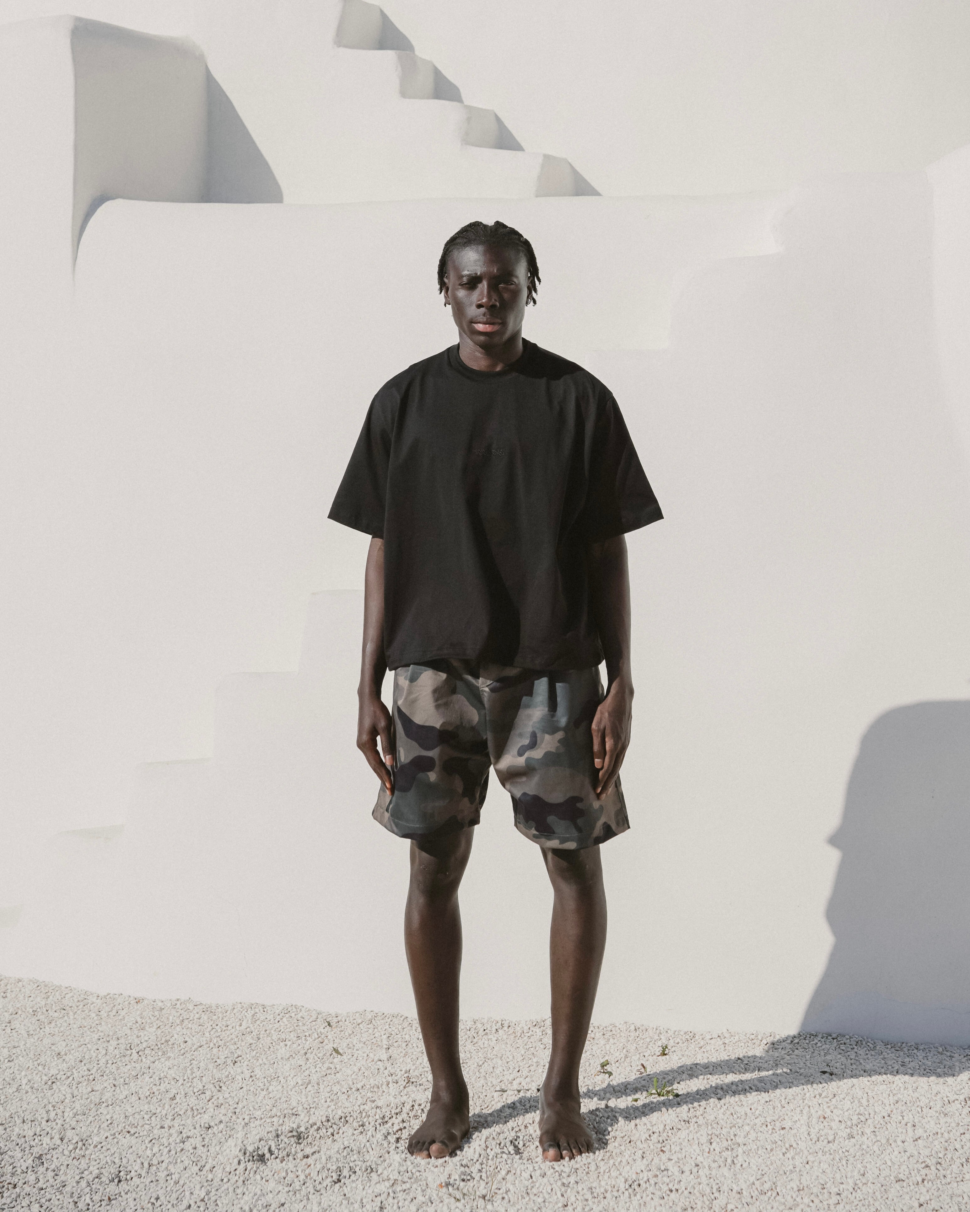 Black embroidered tee