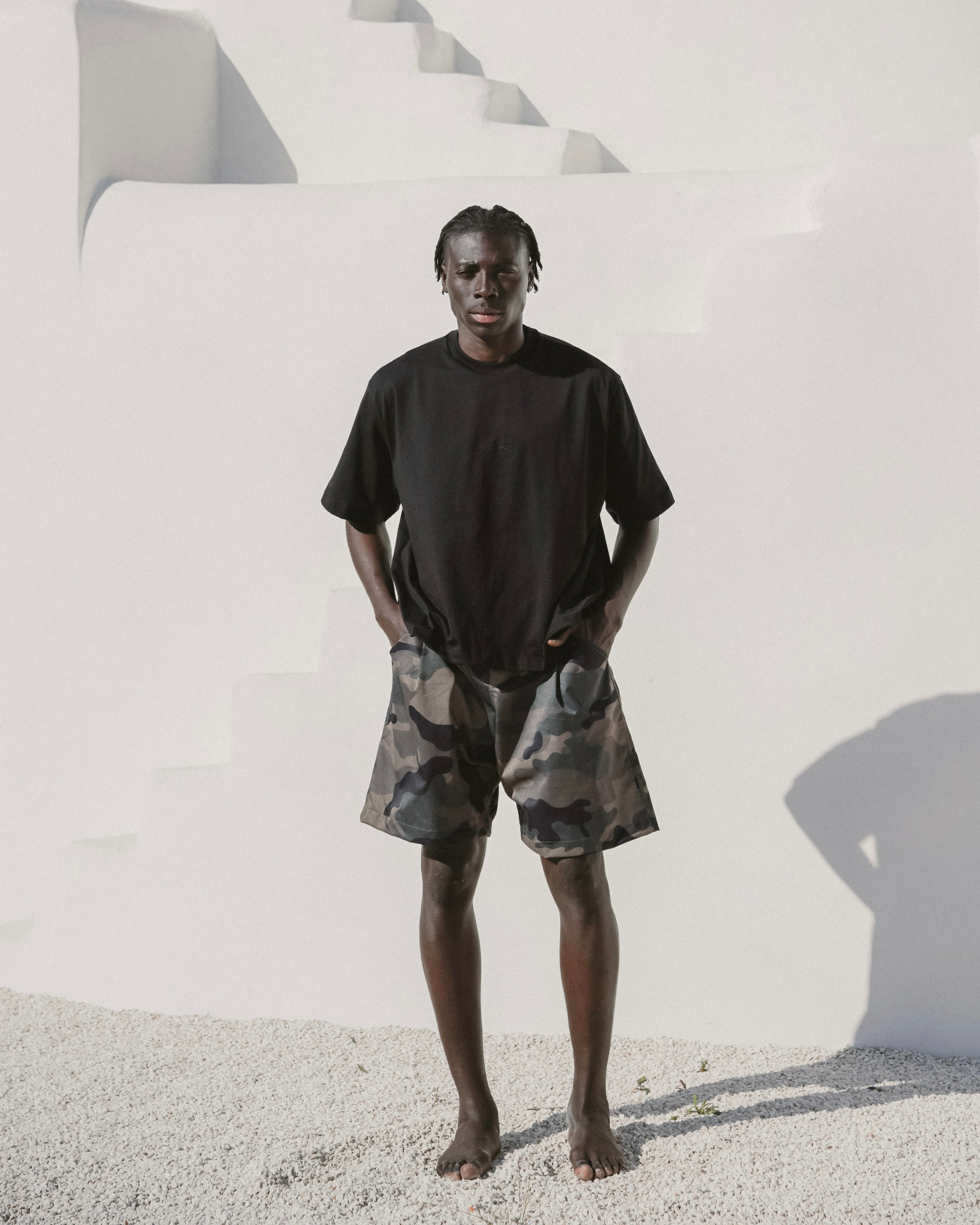 Black embroidered tee