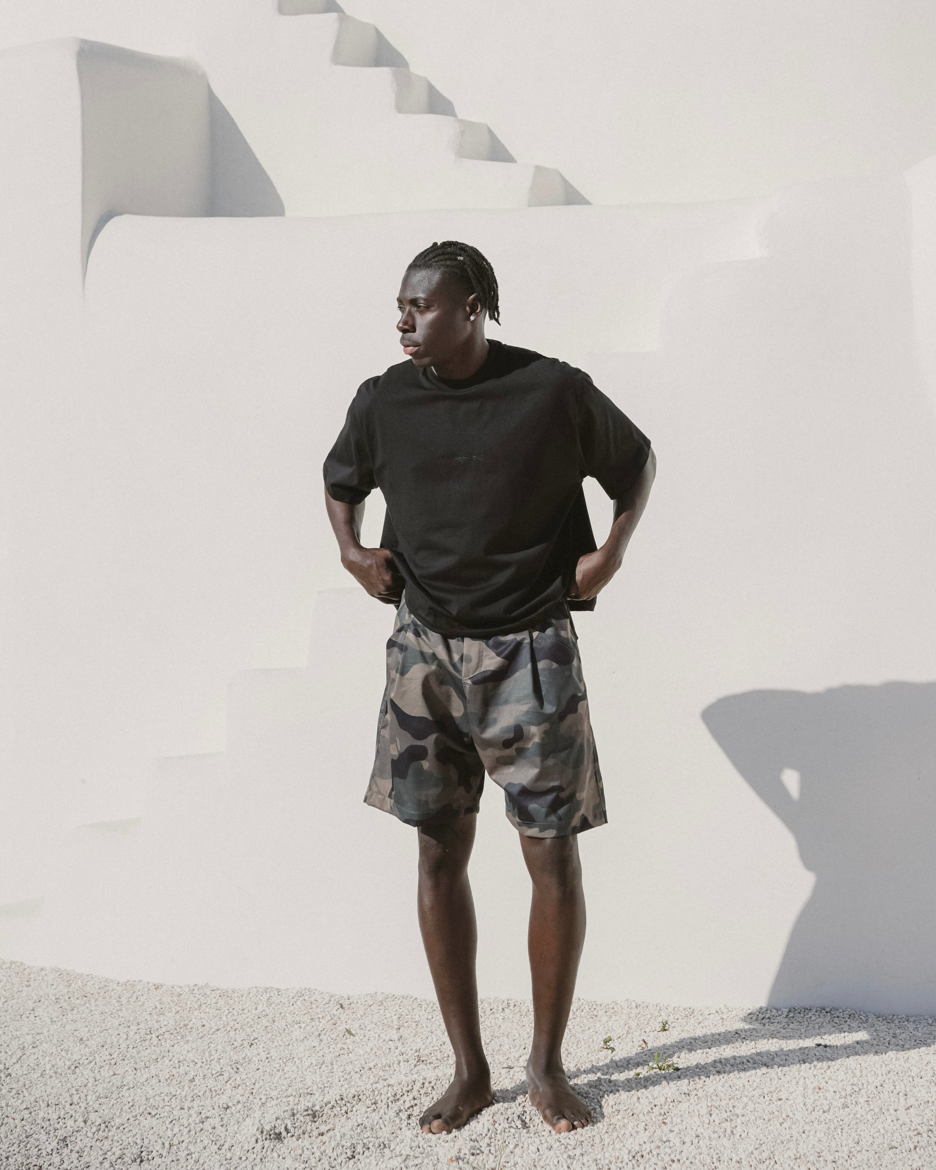 Black embroidered tee