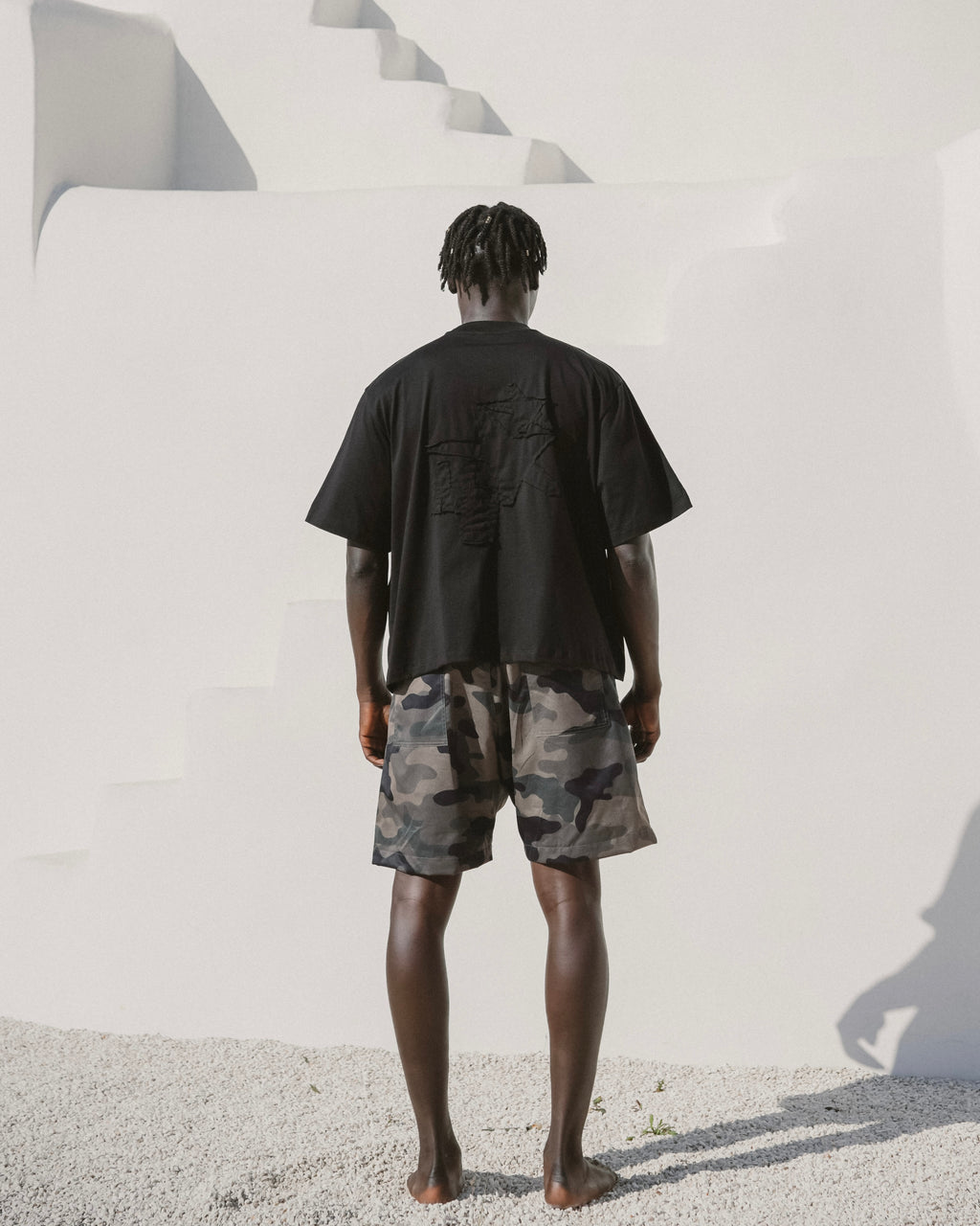 Black embroidered tee