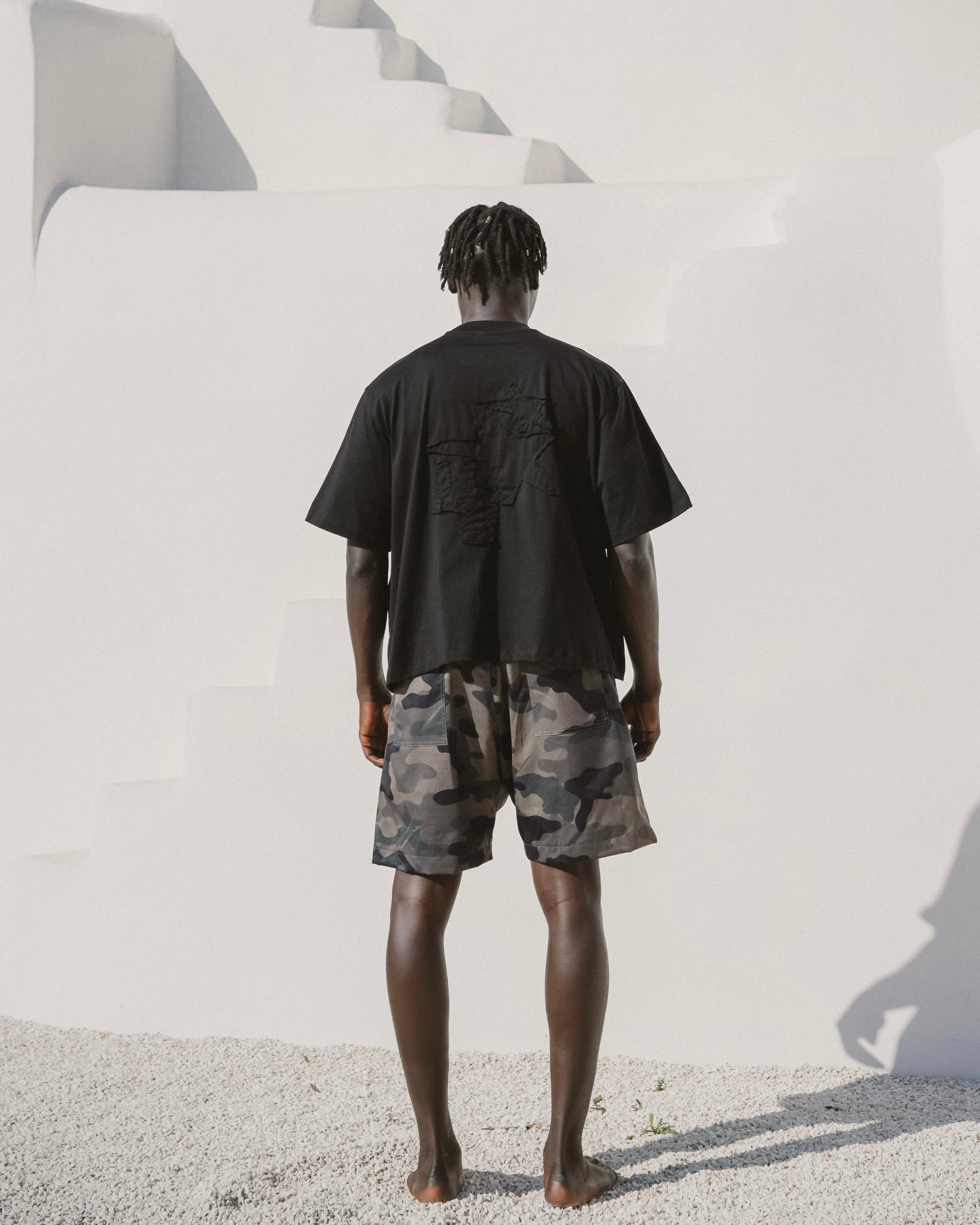 Black embroidered tee