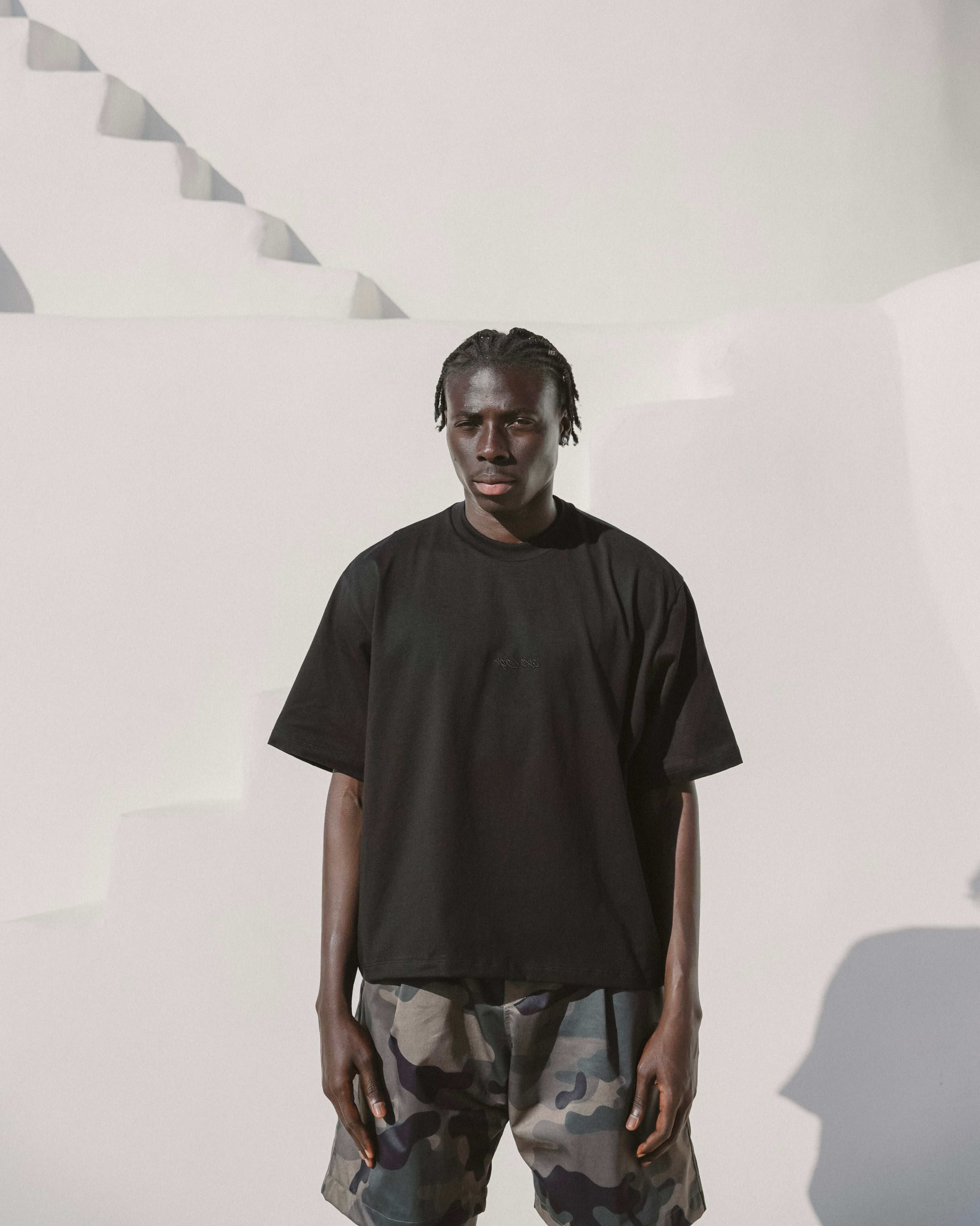 Black embroidered tee