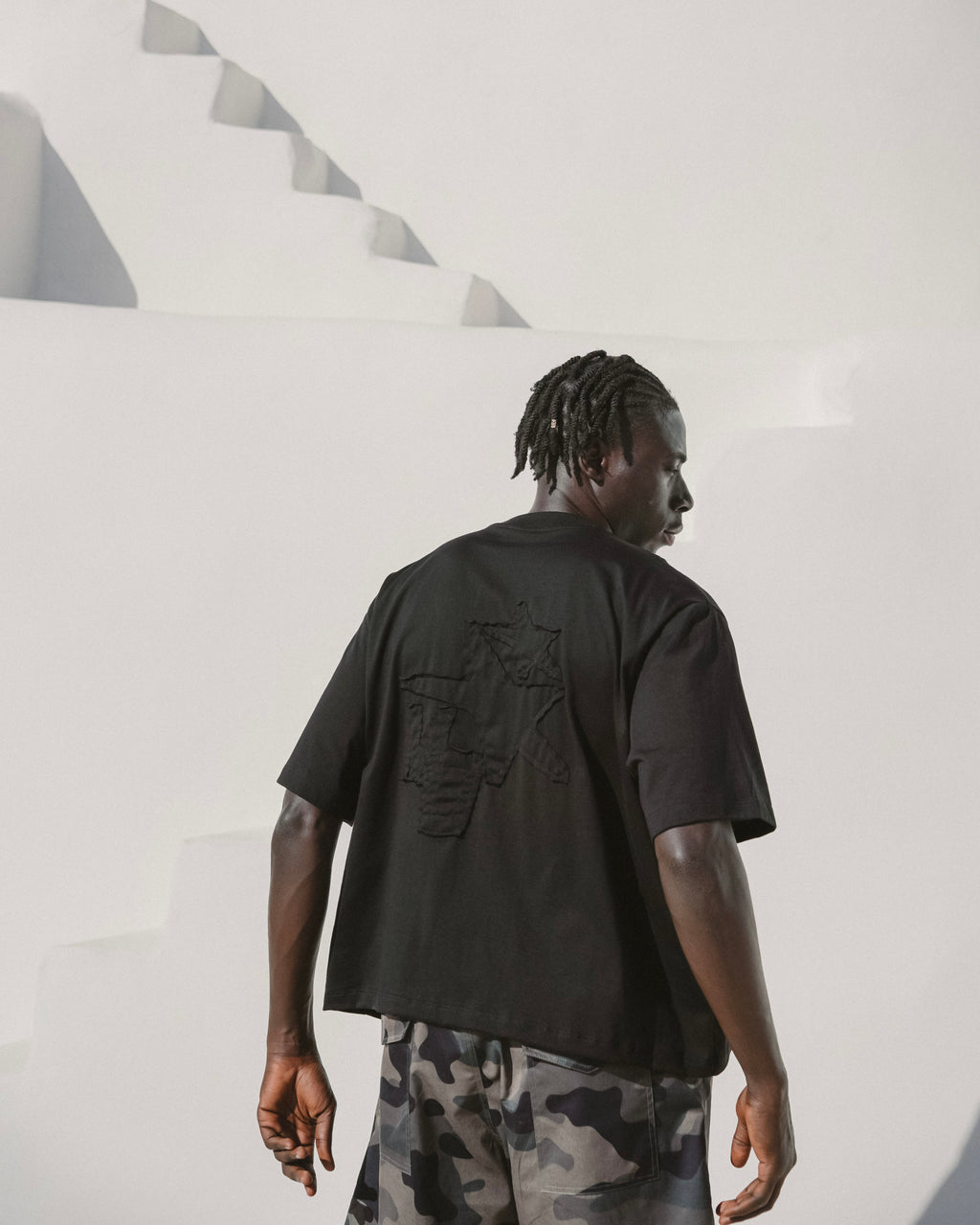 Black embroidered tee