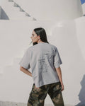 Grey embroidered tee