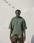 Faded dark green printed tee