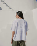 White embroidered tee