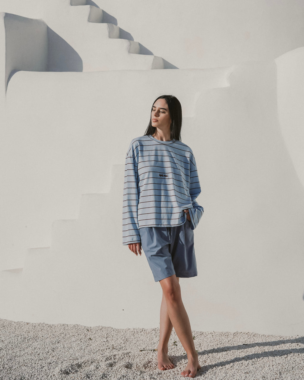 Sky blue striped longsleeve