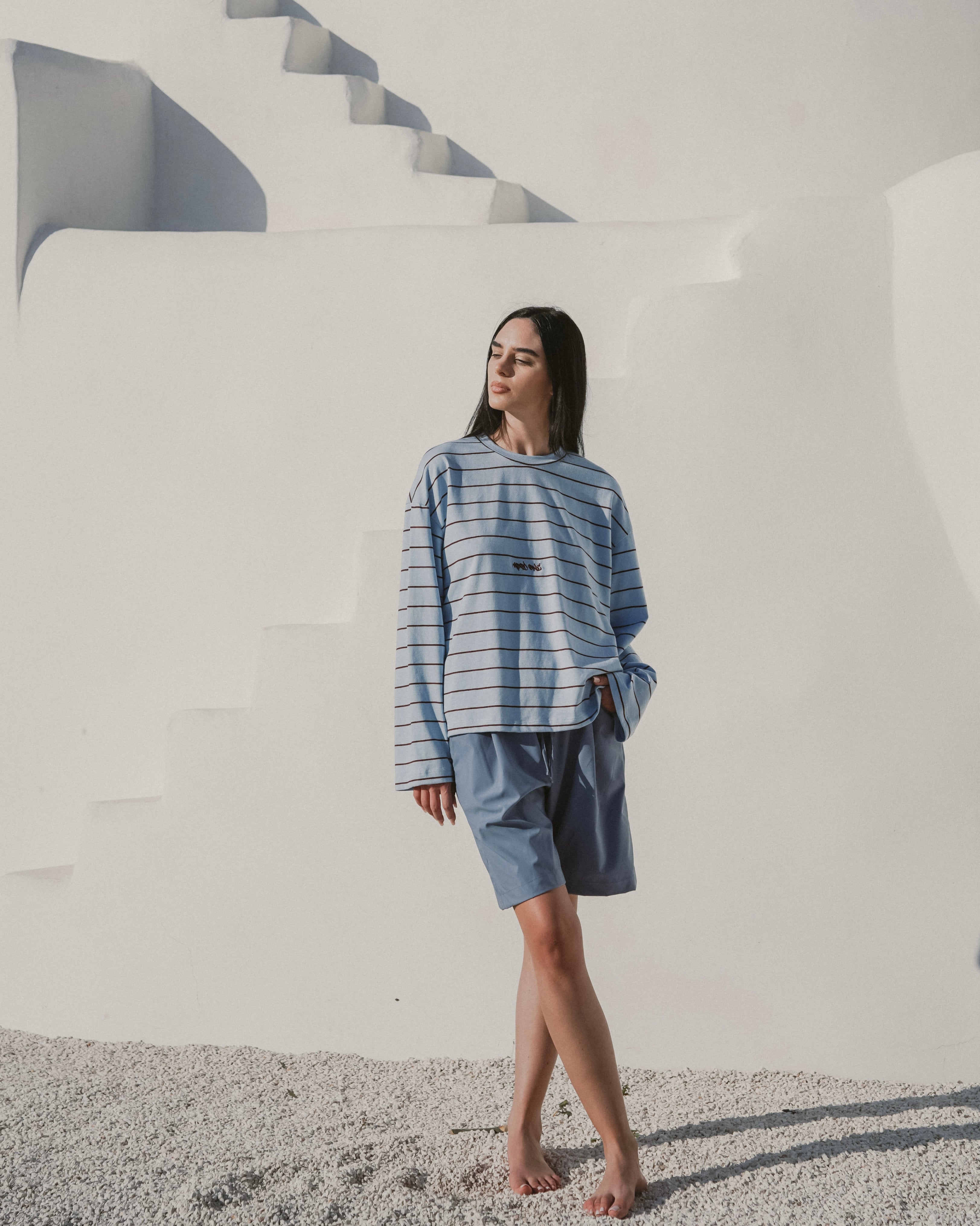 Sky blue striped longsleeve