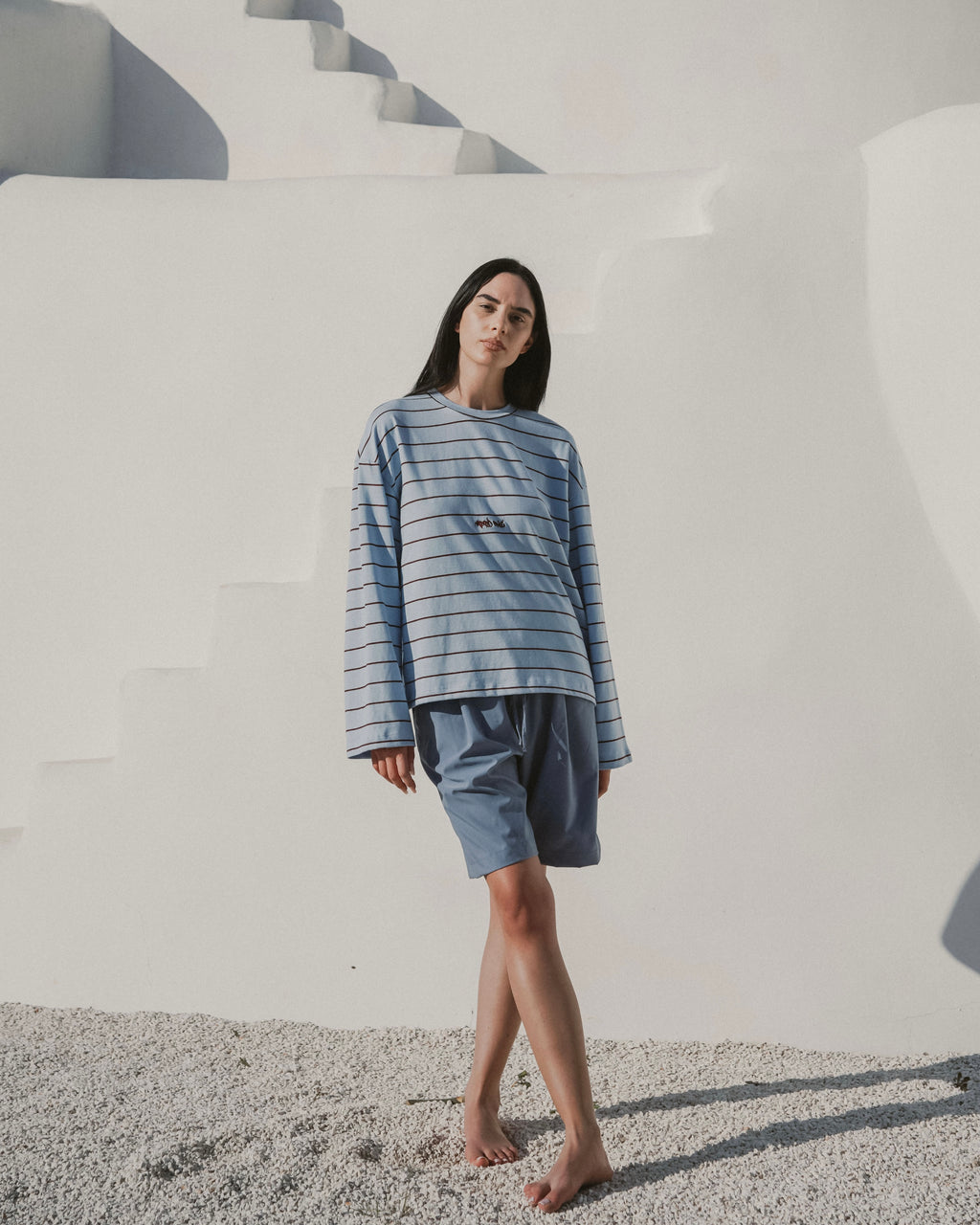 Sky blue striped longsleeve