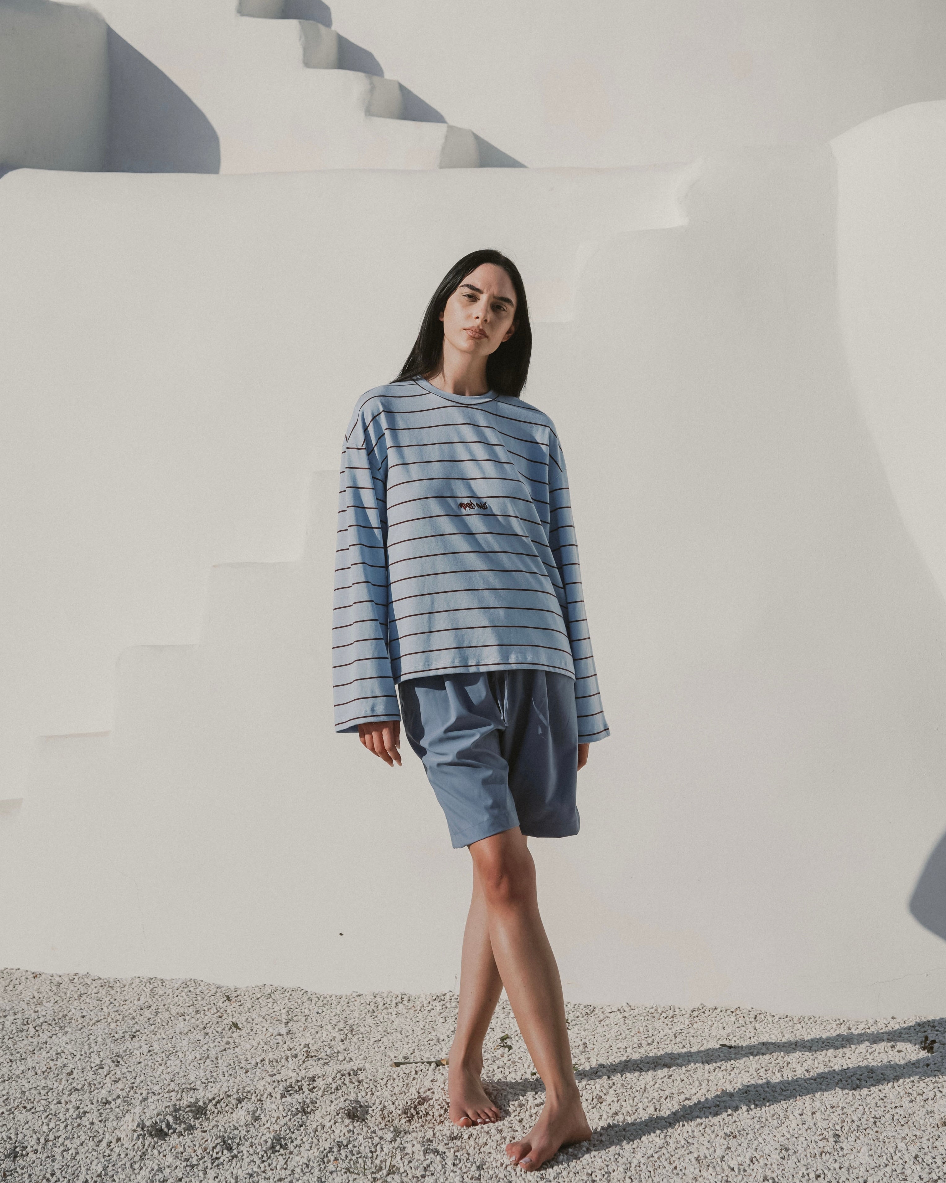 Sky blue striped longsleeve