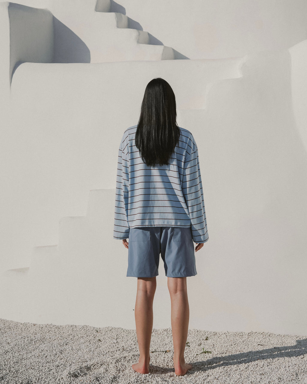 Sky blue striped longsleeve