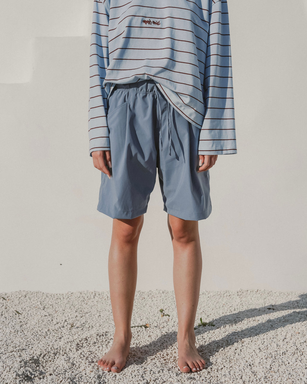 Ice blue beach shorts