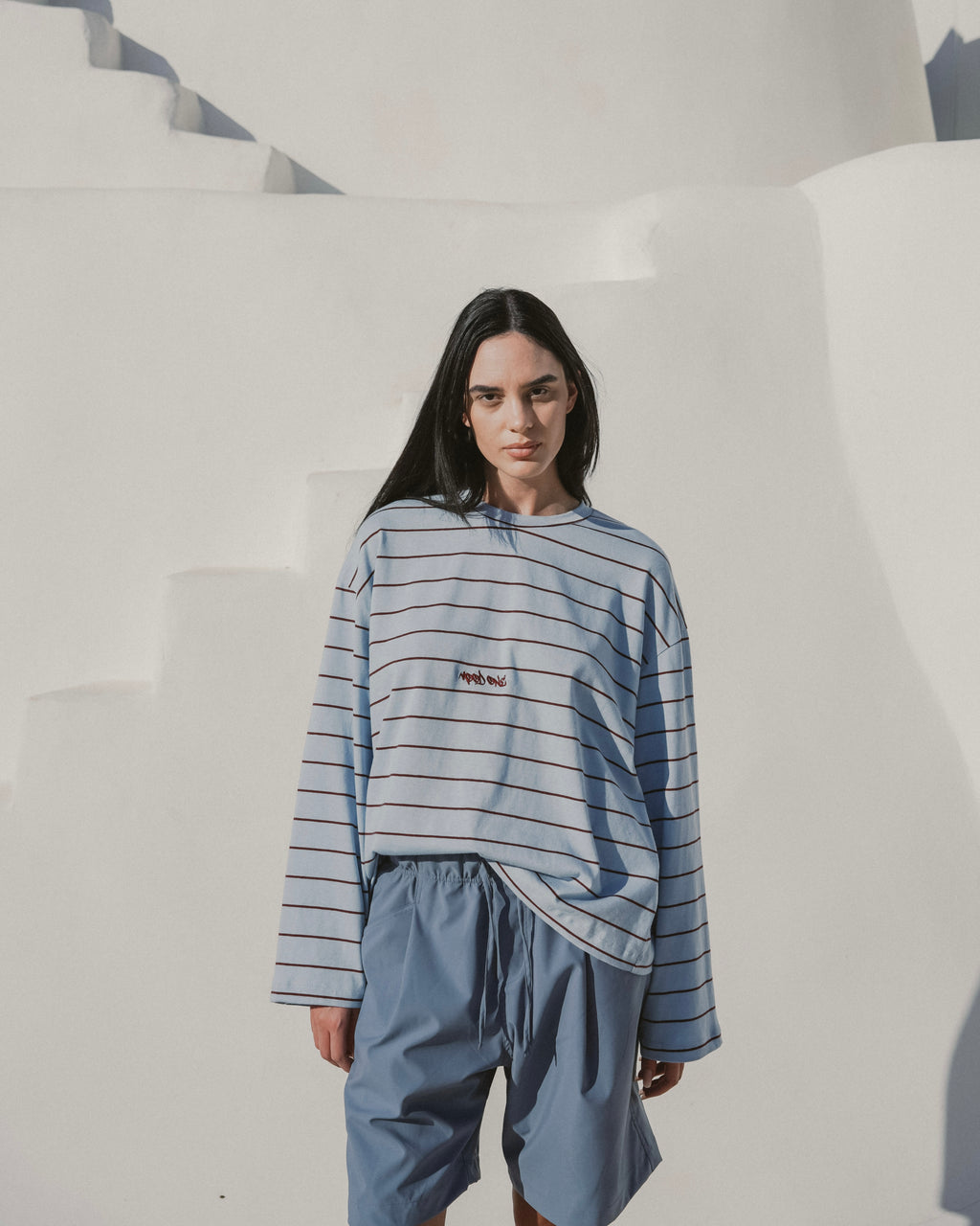 Sky blue striped longsleeve