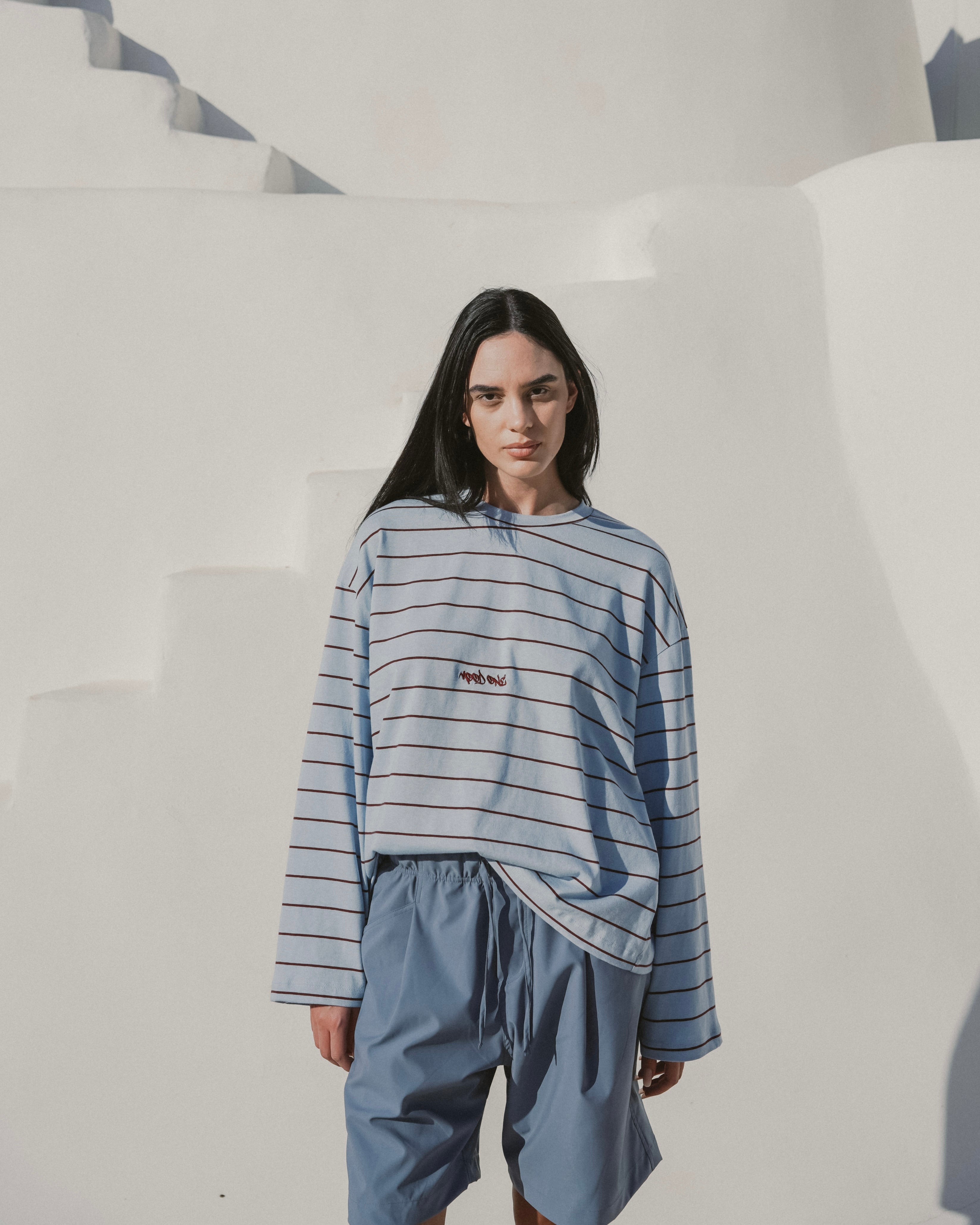 Sky blue striped longsleeve