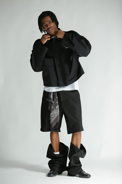 Pant/bermuda zip nero