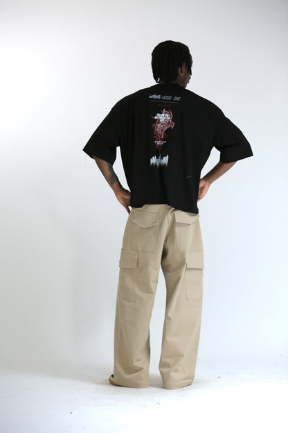T-shirt city nera manica 3/4