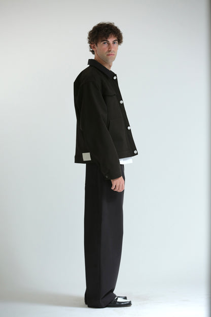 Work jacket collo contrasto moro