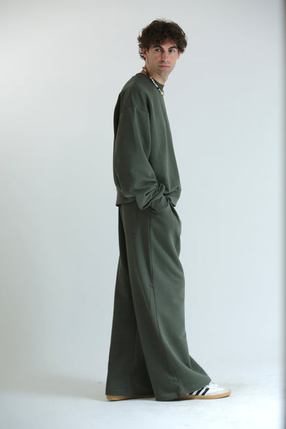 Felpa crop REVERSIBILE verde