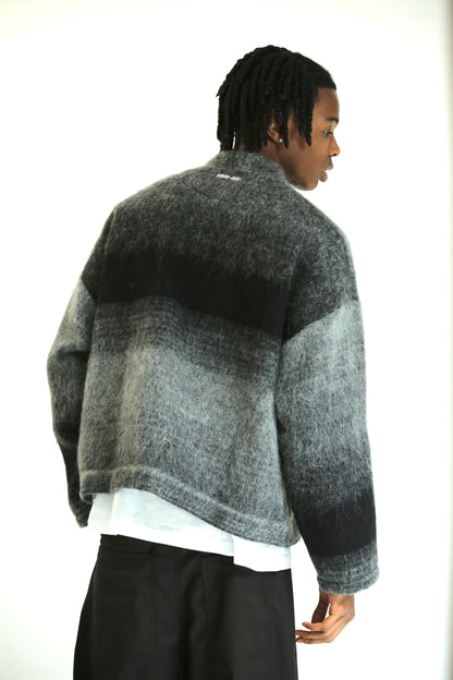 Cardigan mohair grigio nero