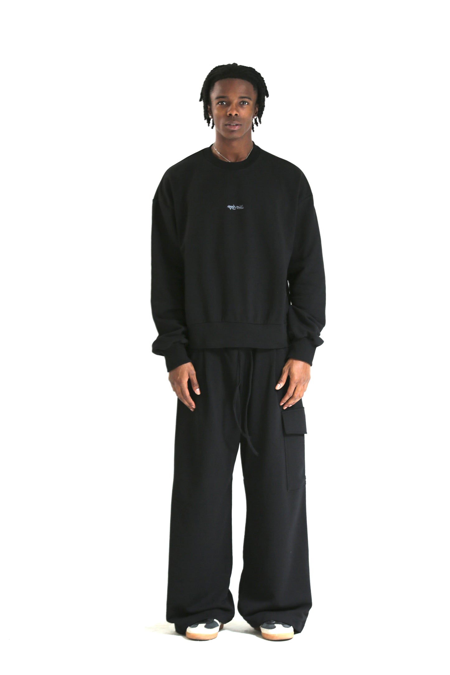 Felpa crop REVERSIBILE nero