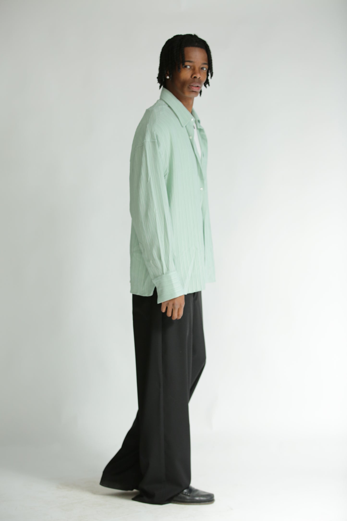 Camicia crepes verde acqua