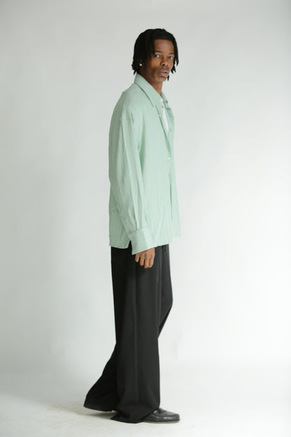 Camicia crepes verde acqua