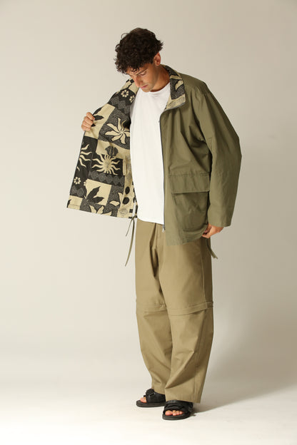 Giubbotto reversibile verde/etnico