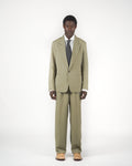 Pantalone loose fit sartoriale gessato verde