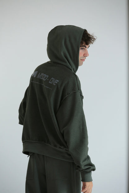 Felpa cappuccio REVERSIBILE crop