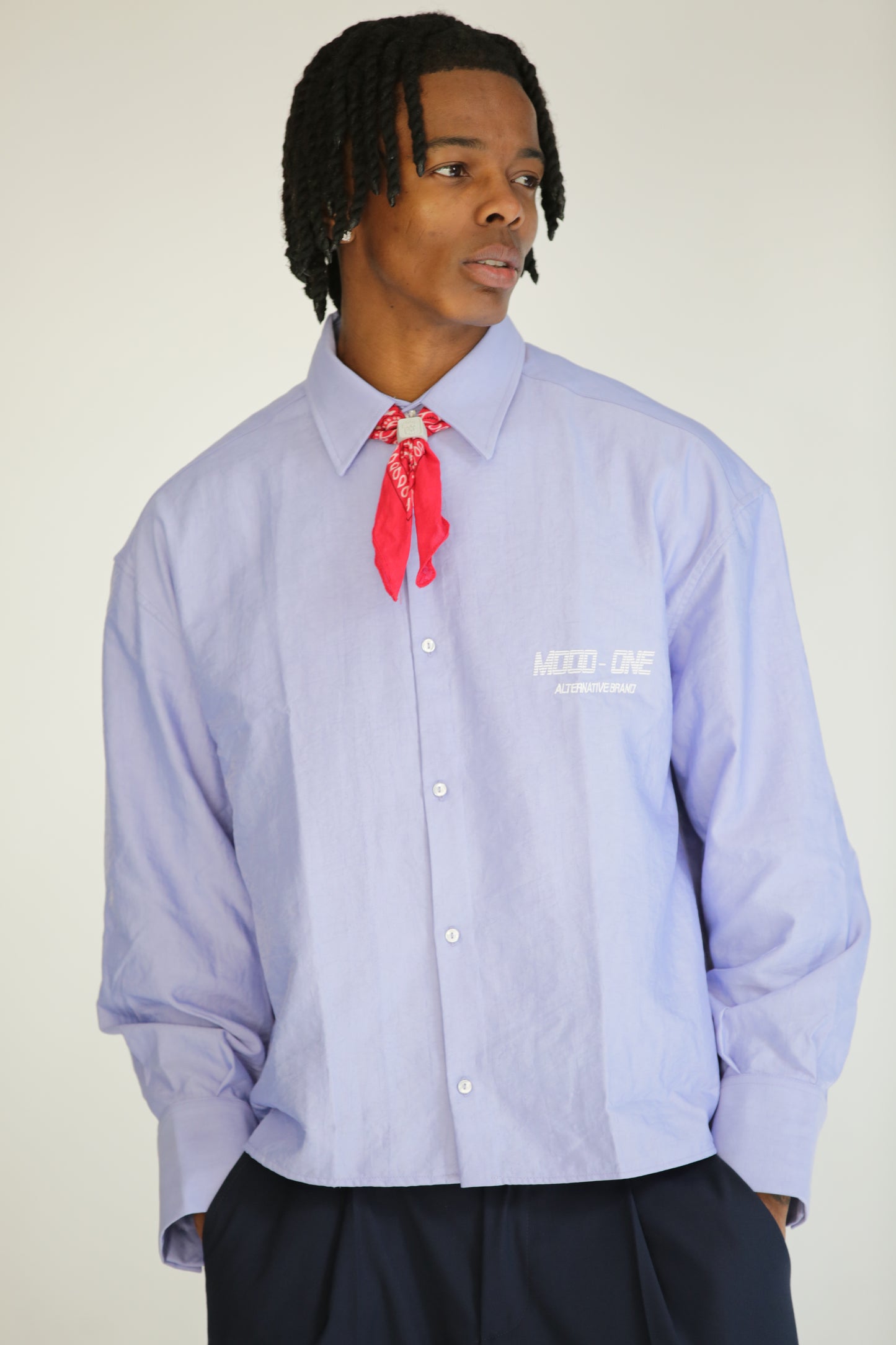 Camicia paracadute crop lilla