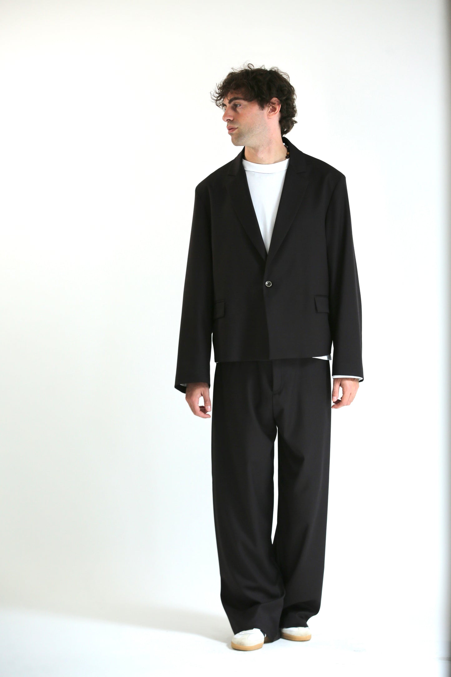 Giacca monopetto crop MORO scuro