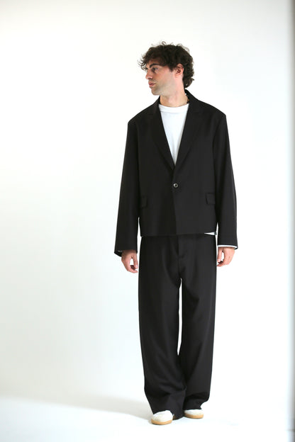 Giacca monopetto crop MORO scuro