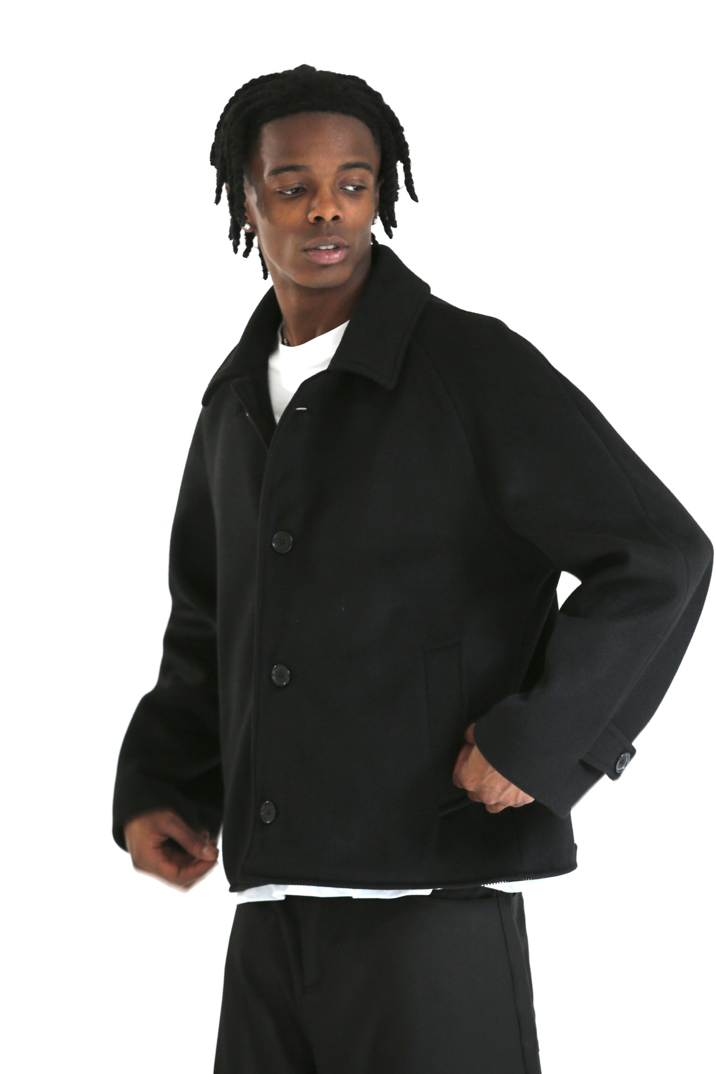 Cappotto lungo/corto panno nero