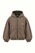 Green / Beige Tartan Reversible Zip Hoodie