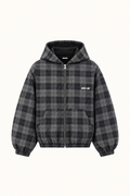 Black / Grey Tartan Reversible Zip Hoodie