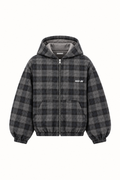 Grey / Grey Tartan Reversible Zip Hoodie
