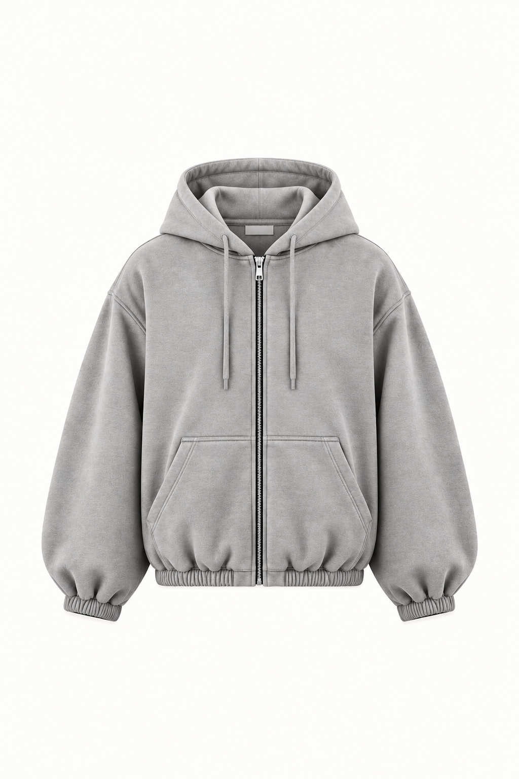 Grey Mood-one Zip Hoodie