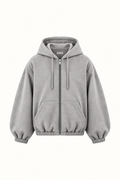 Grey Mood-one Zip Hoodie
