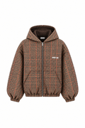 Black / Brown Tartan Reversible Zip Hoodie
