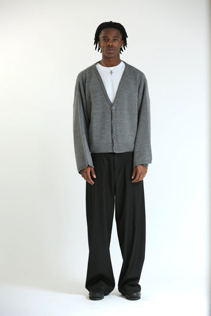 Cardigan oversize crop grigio