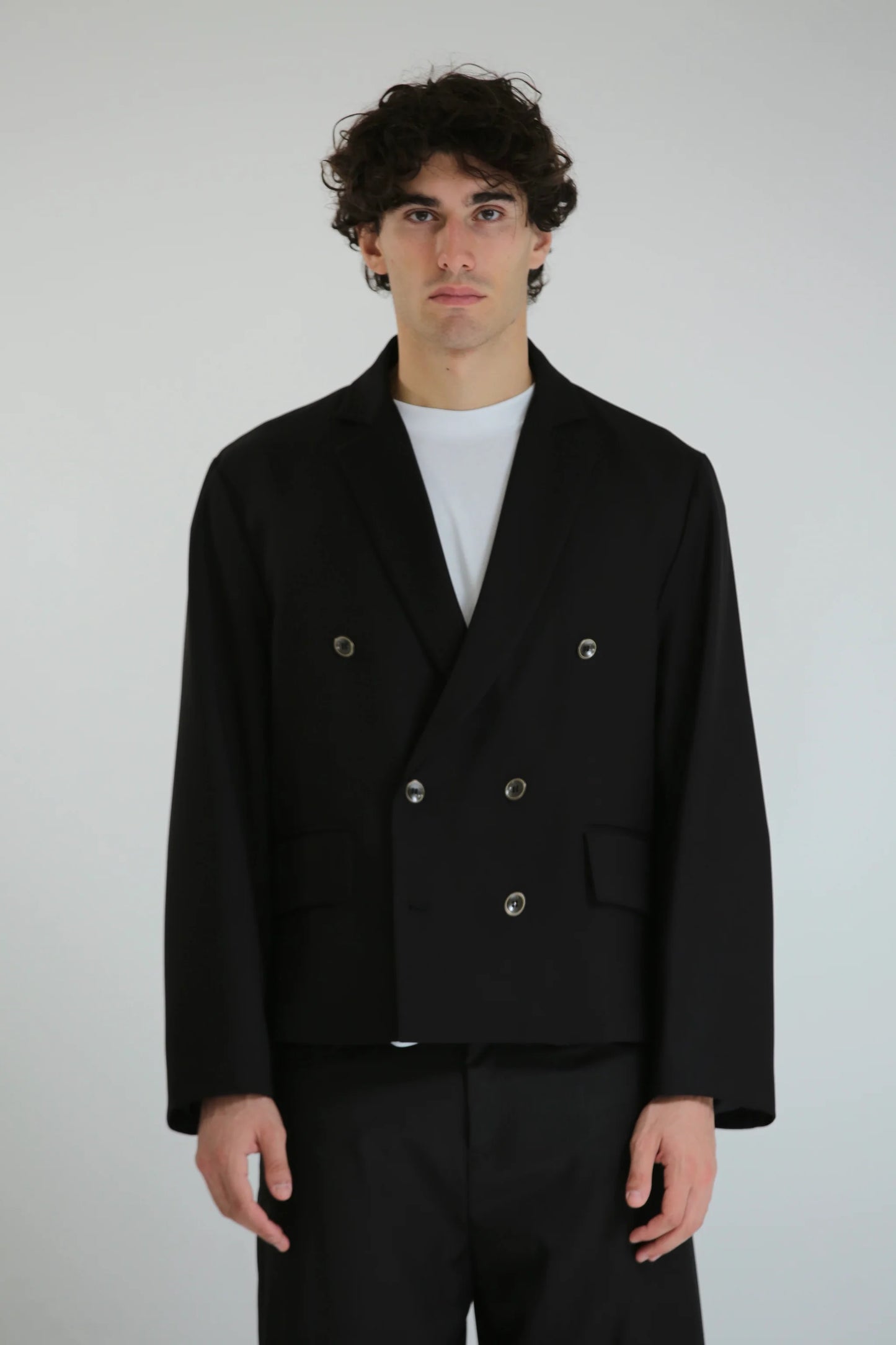 Giacca oversize doppiopetto crop