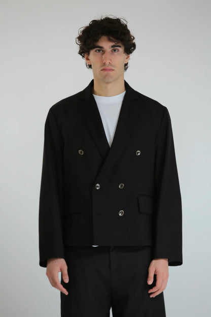 Giacca oversize doppiopetto crop
