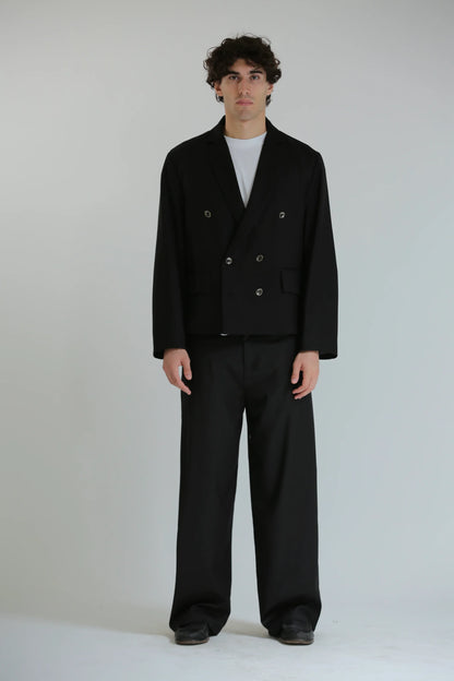 Giacca oversize doppiopetto crop