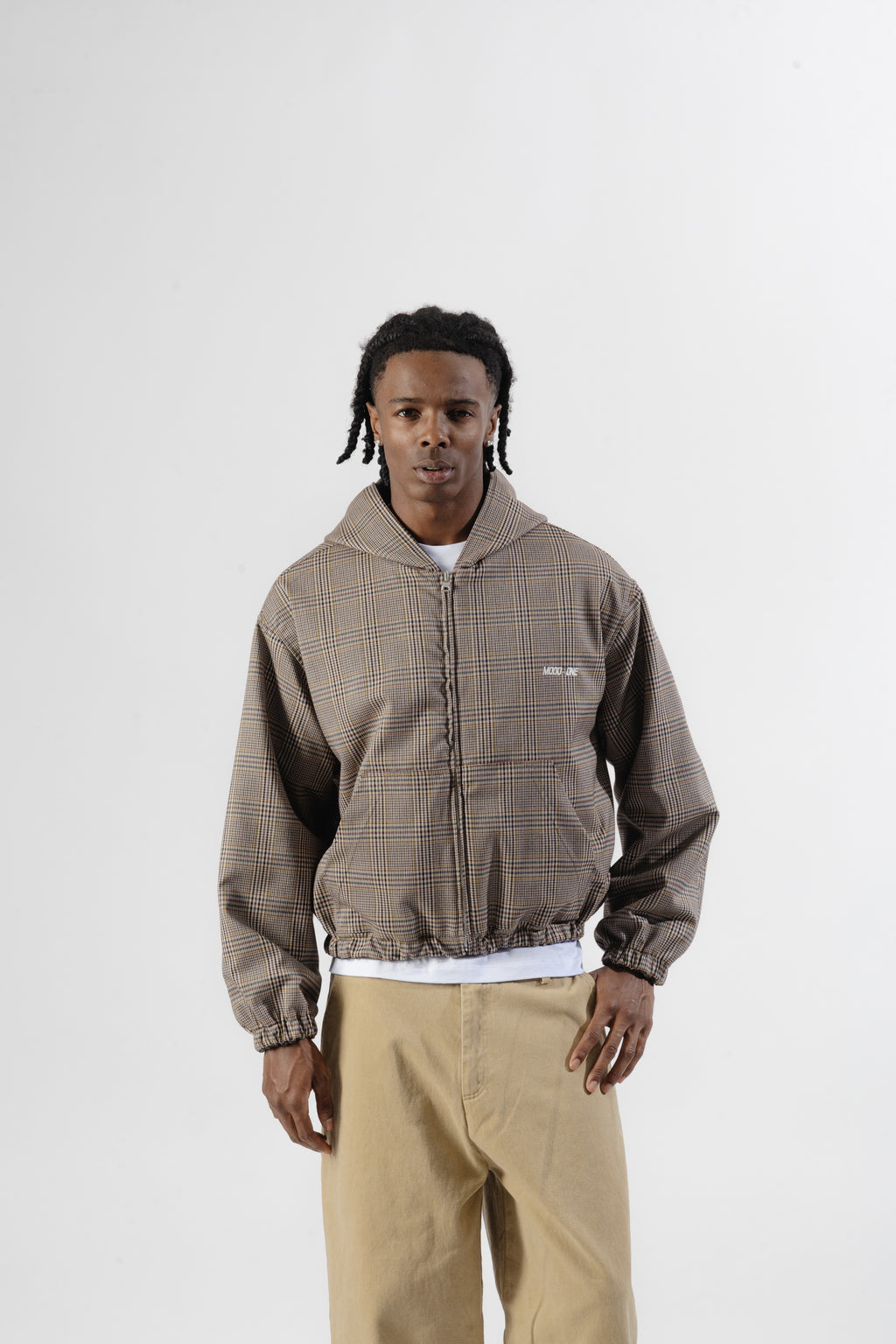 Green / Beige Tartan Reversible Zip Hoodie
