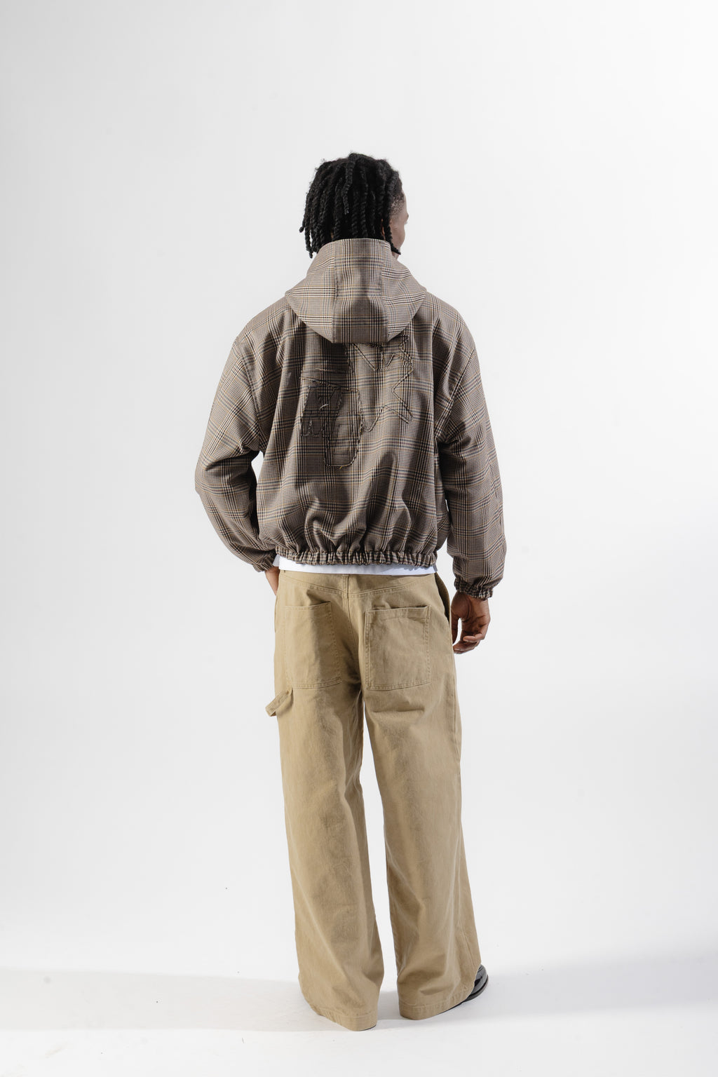 Green / Beige Tartan Reversible Zip Hoodie