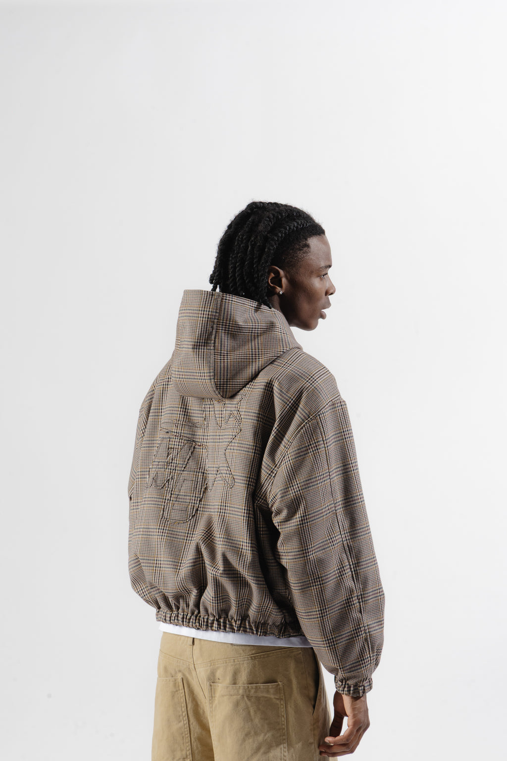 Green / Beige Tartan Reversible Zip Hoodie