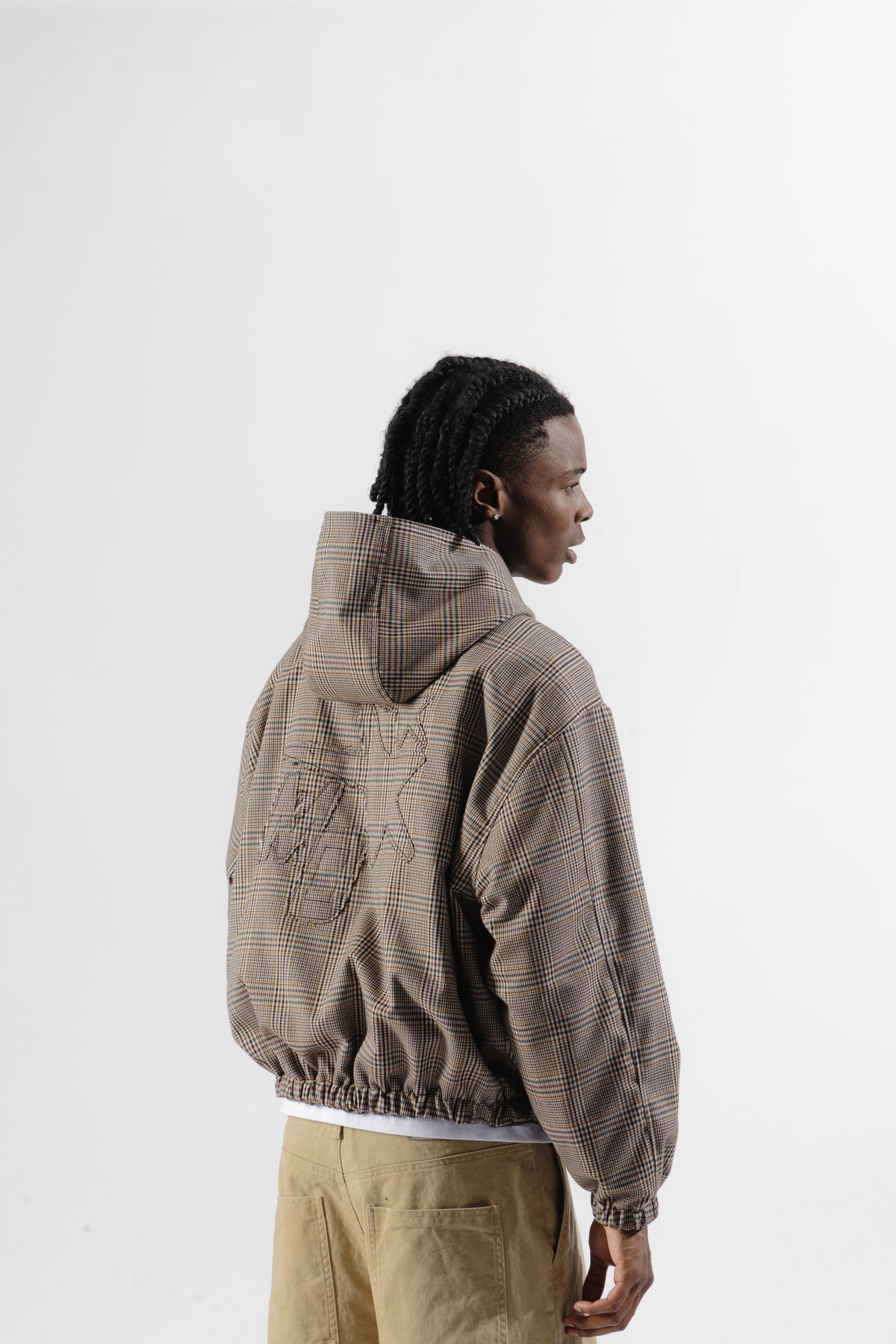 Green / Beige Tartan Reversible Zip Hoodie