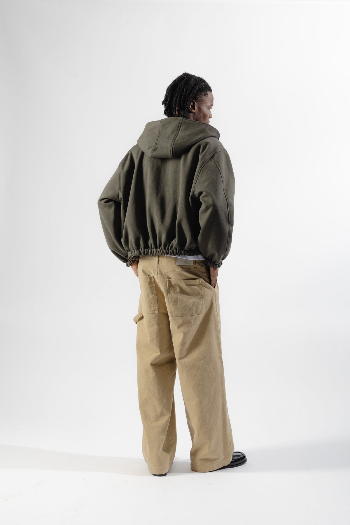 Green / Beige Tartan Reversible Zip Hoodie