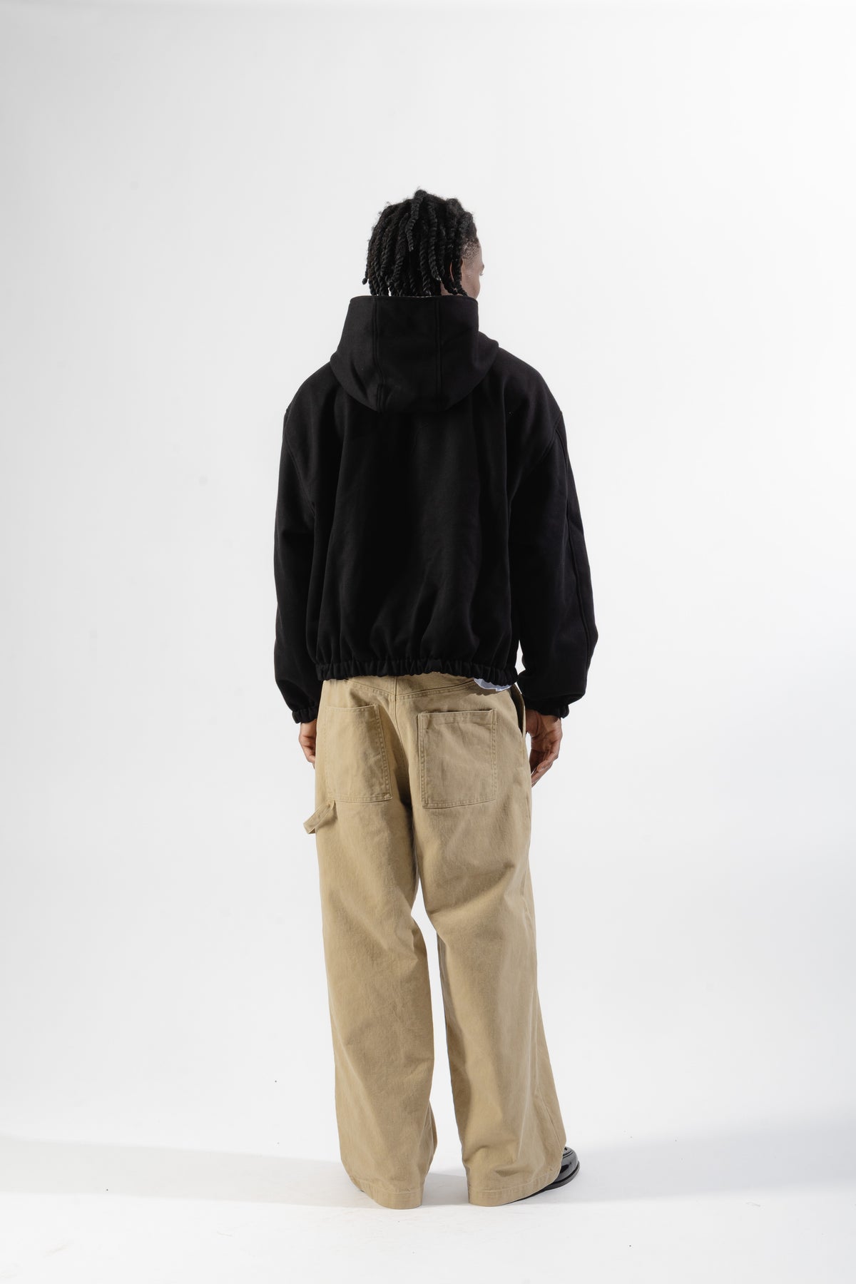 Black / Brown Tartan Reversible Zip Hoodie